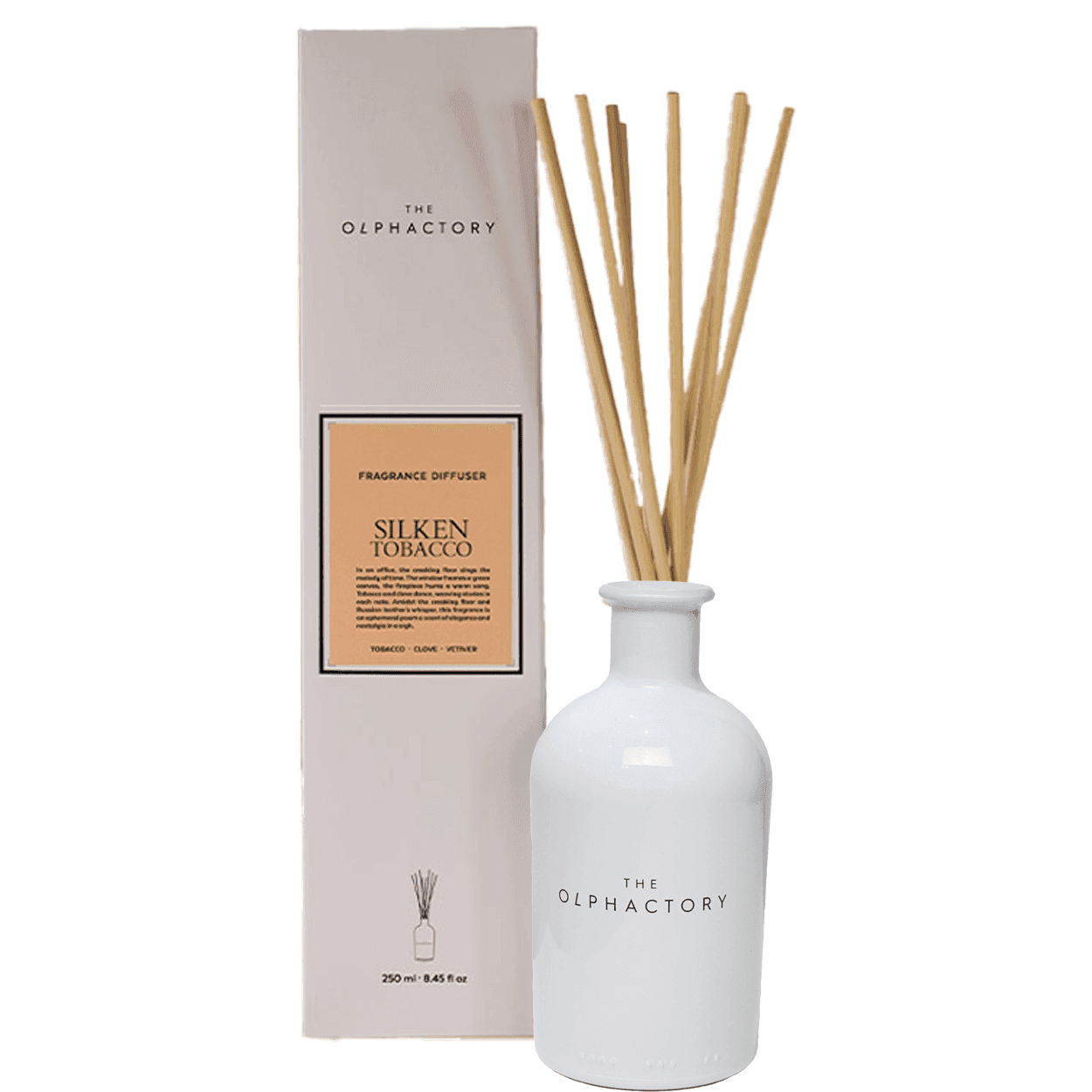 The Olphactory - Silken - Tobacco - 250ml - Geurstokjes - Fragrance Diffuser -1 VXhome
