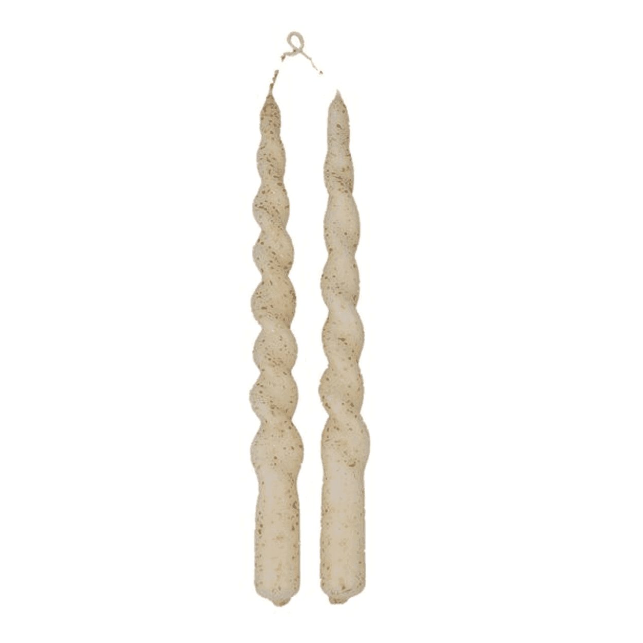 Sparkle Twisted Offwhite — set van 2 twisted taper-kaarsen, Ø2,2×25 cm