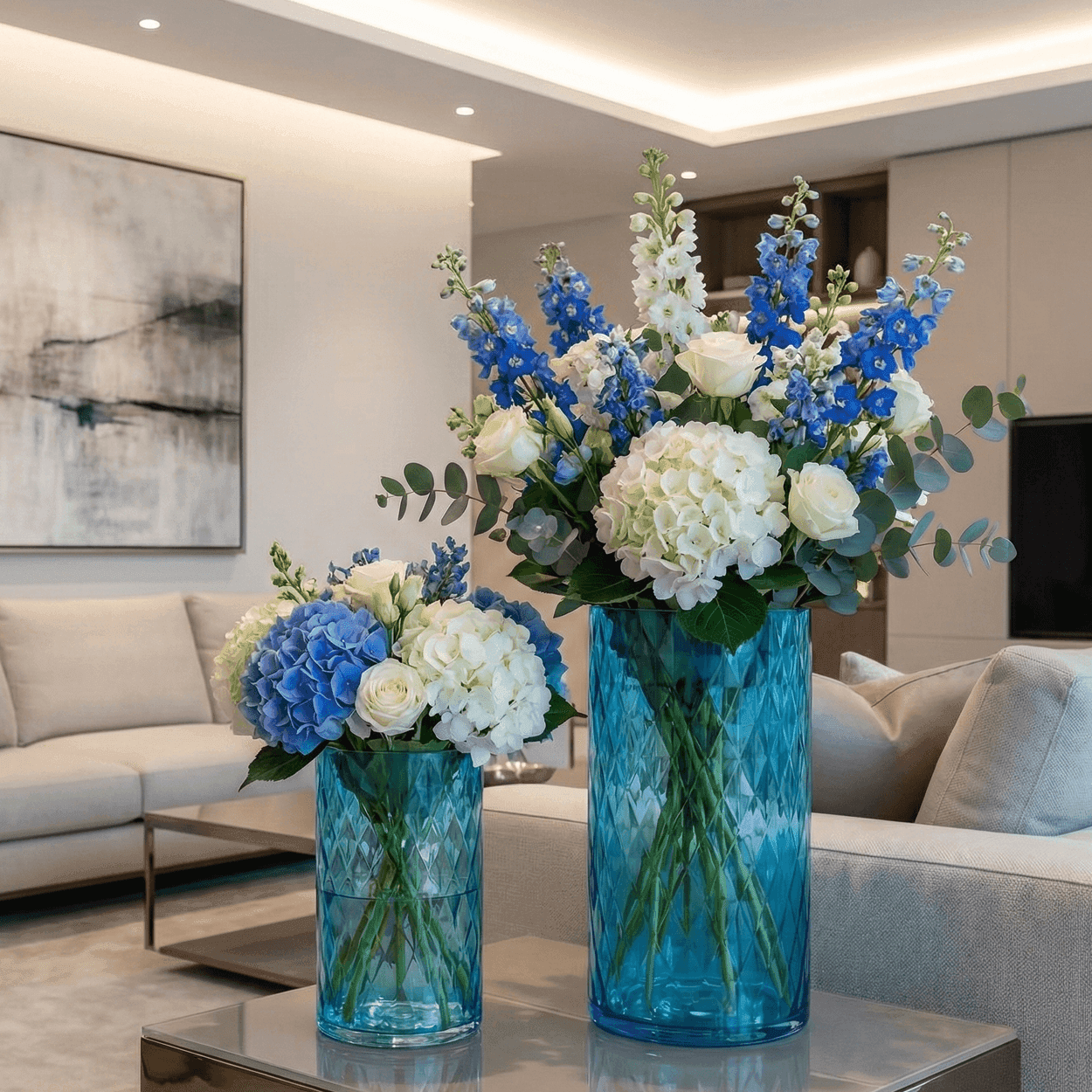 Vaas-Windlicht Asprey Large Ocean Blue - VXhome - Bloemenvaas