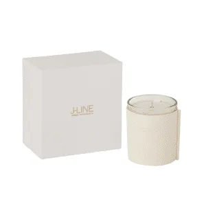 Geurkaars Leder Wit 40 uur Floral Grape White - J-line
