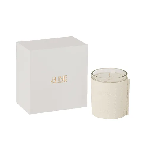 Geurkaars Leder Wit 40 uur Floral Grape White - J-line