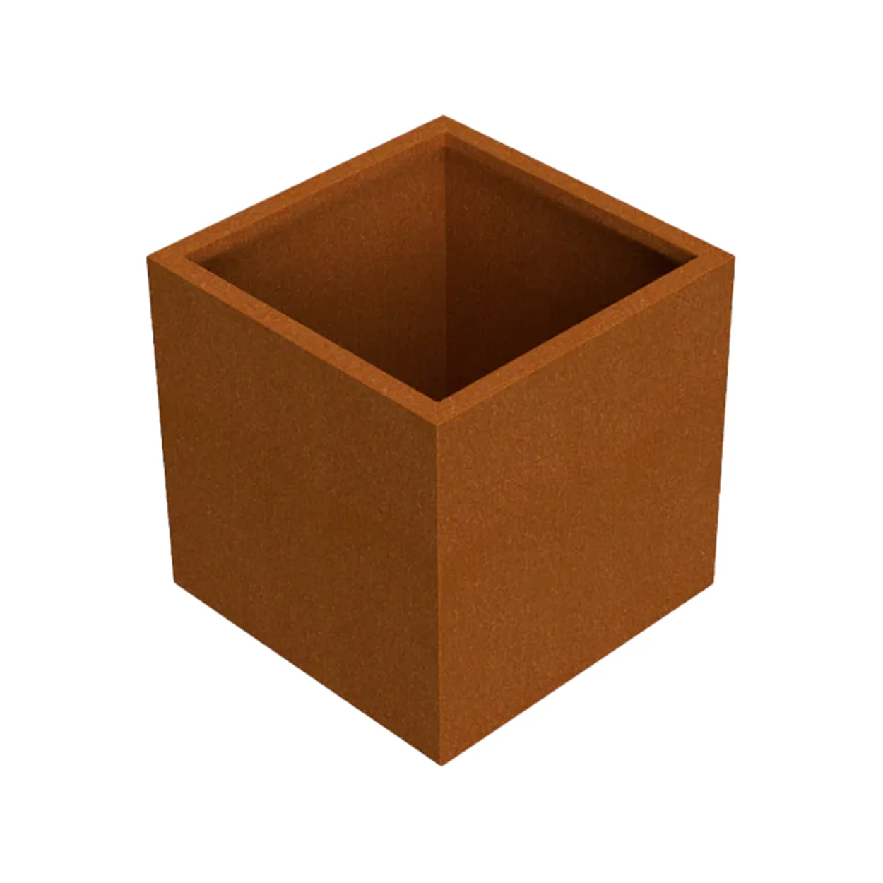 Plantenbak vierkant cortenstaal met bodem 30x30x40 cm