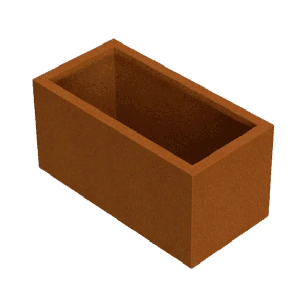 100x50x50 plantenbak cortenstaal rechthoekig met bodem VXhome
