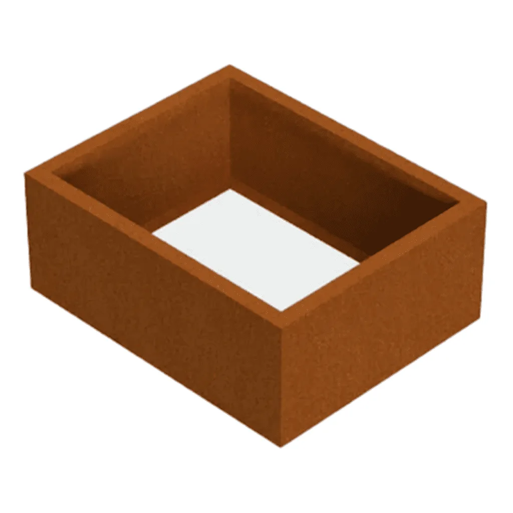 100x80x40 Plantenbak cortenstaal rechthoekig zonder bodem VXhome