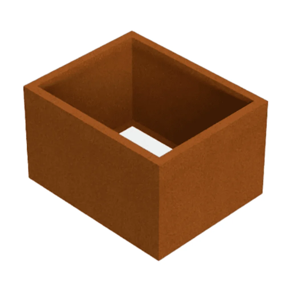 100x80x60 Plantenbak cortenstaal rechthoekig zonder bodem VXhome