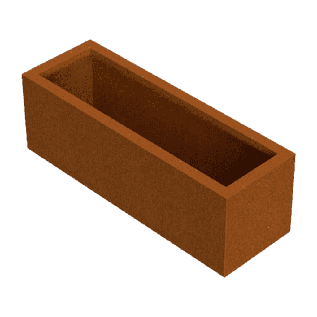 120x40x40 plantenbak cortenstaal rechthoekig met bodem VXhome