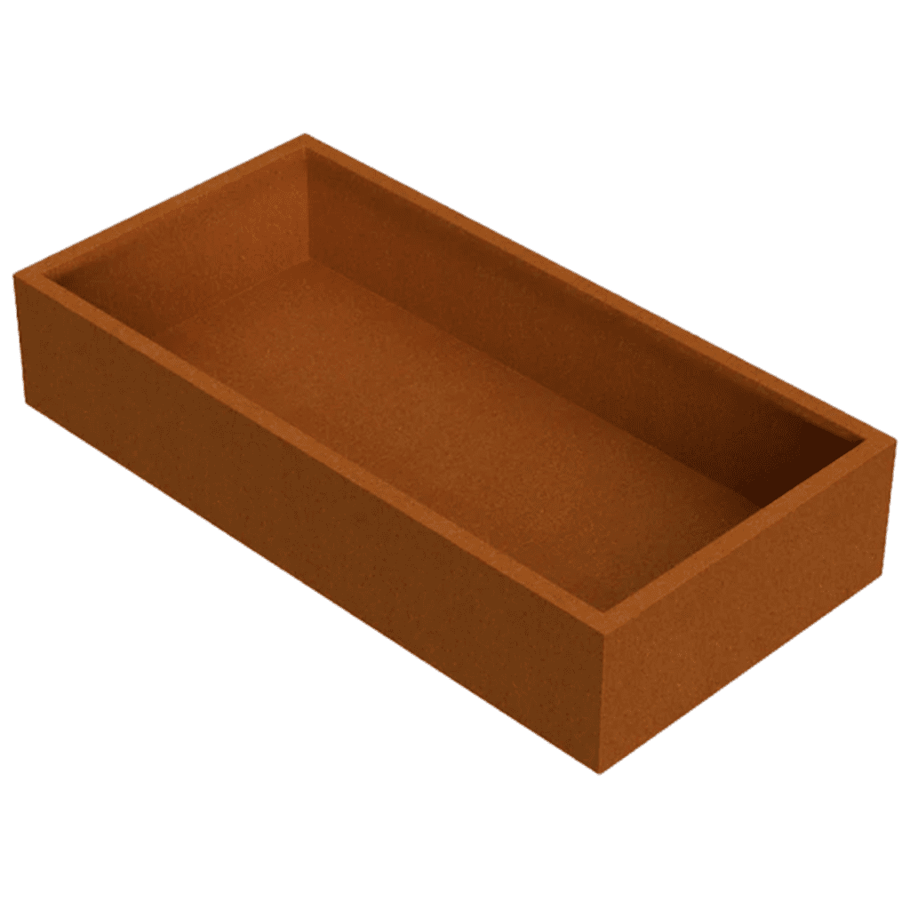 200x100x40 plantenbak cortenstaal rechthoekig met bodem VXhome