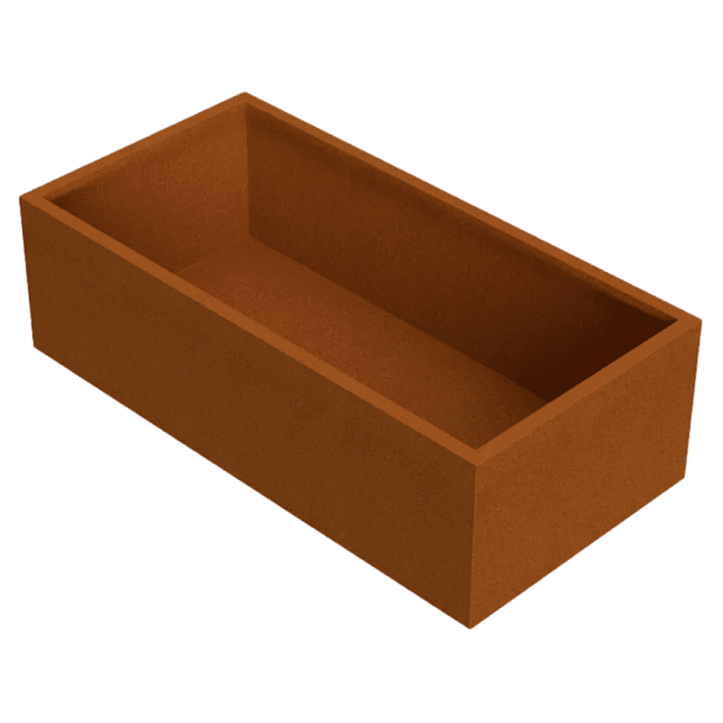 200x100x60 plantenbak cortenstaal rechthoekig met bodem VXhome