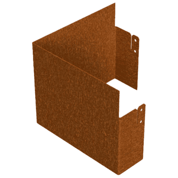 Borderrand binnenhoek 90 graden vlak cortenstaal - 30x30x25 VXhome