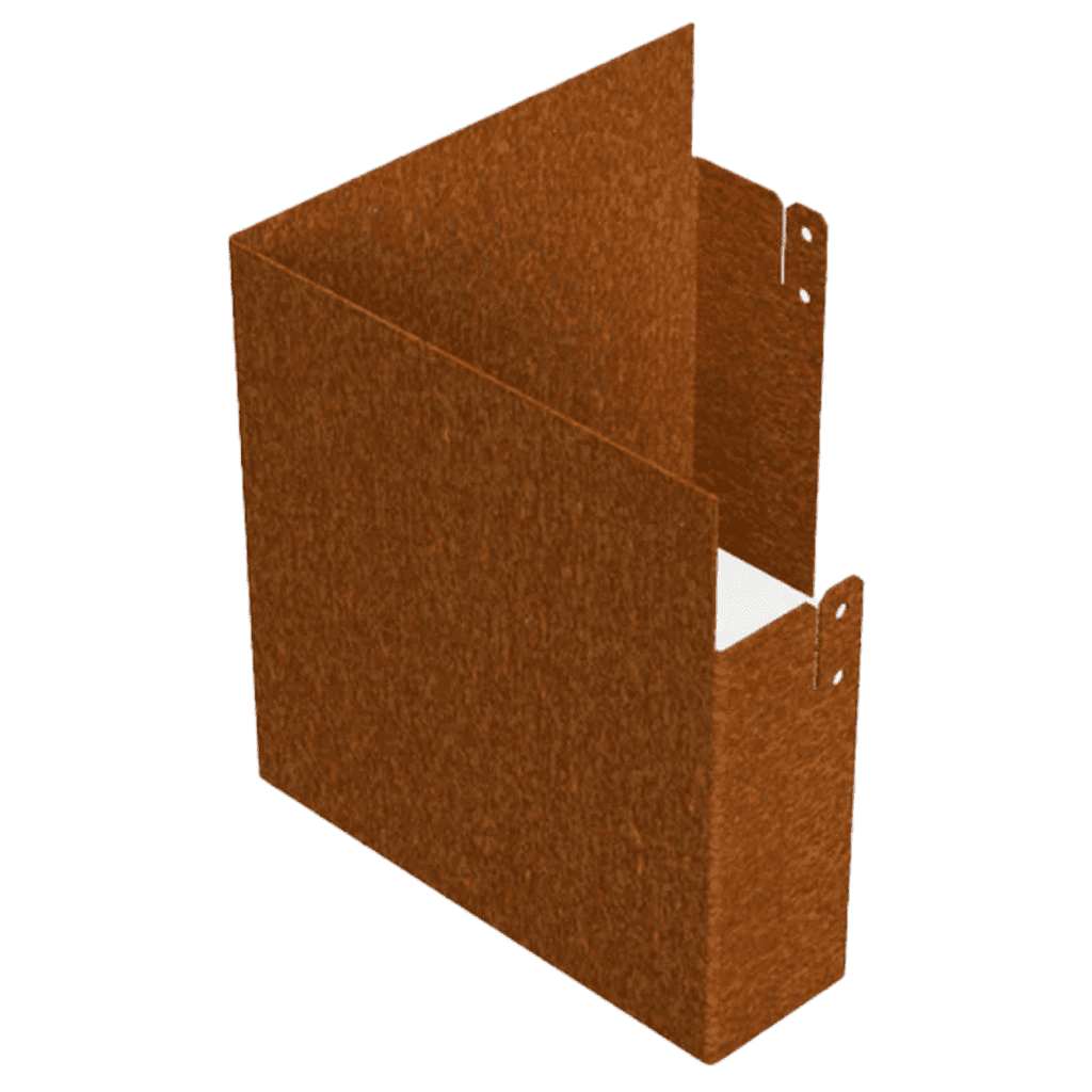 Borderrand binnenhoek 90 graden vlak cortenstaal - 30x30x30 VXhome