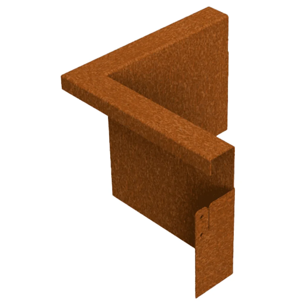 Borderrand buitenhoek 90 graden omgezet cortenstaal - 30x30x25 VXhome
