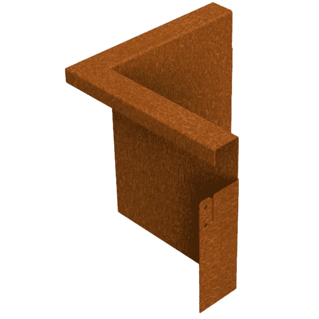 Borderrand buitenhoek 90 graden omgezet cortenstaal - 30x30x30 VXhome