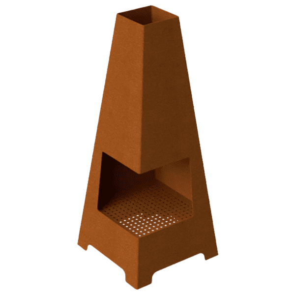 Piramidcorner Vuurhaard cortenstaal H=150 VXhome brandend