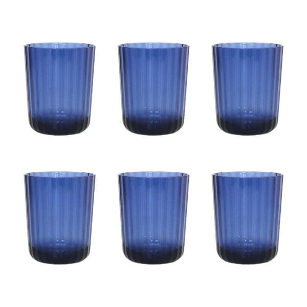 Acrylblauwe waterglazen - veel 6