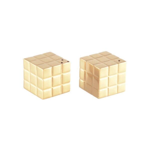 SALIERE ET POIVRIERE RUBIK'S KUBUS DORE 3X3X3CM