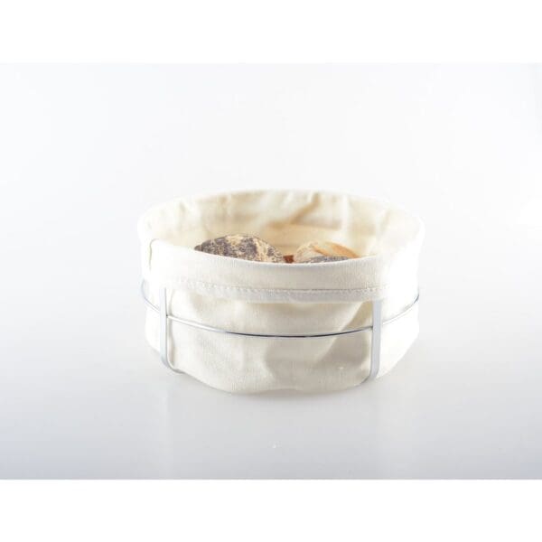 Ronde broodmand zilver 22x22x10cm - Afbeelding 2