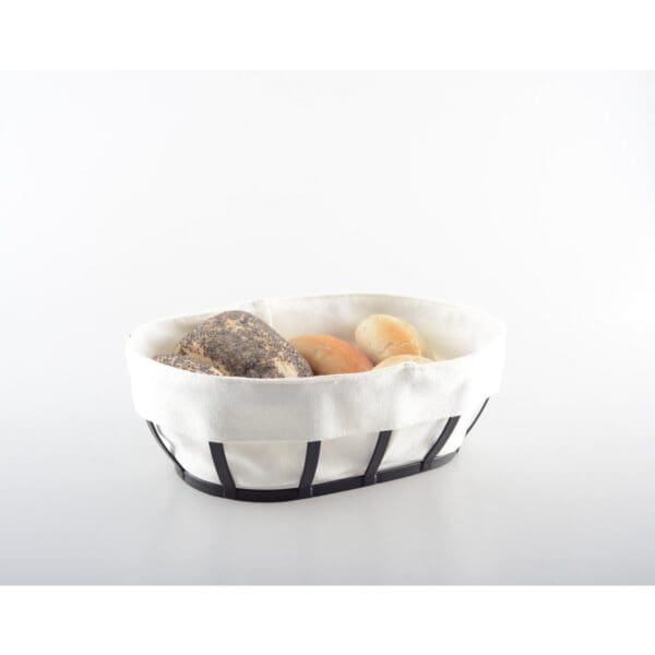 Zwarte ovaal broodmand 26x18x9cm - Afbeelding 2