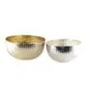 RONDE GOUD EN ZILVEREN SALADEKOM - SET VAN 2 - 33 EN 35CM