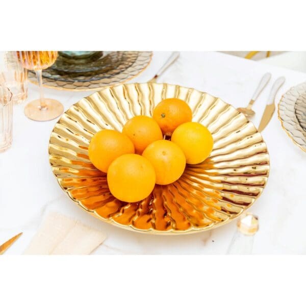 COUPE DECORATIEVE DOREE BRILLANT 36X36X5,5CM - Afbeelding 3