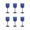 Acrylblauwe wijnglazen - set van 6