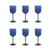 Acrylblauwe wijnglazen - set van 6
