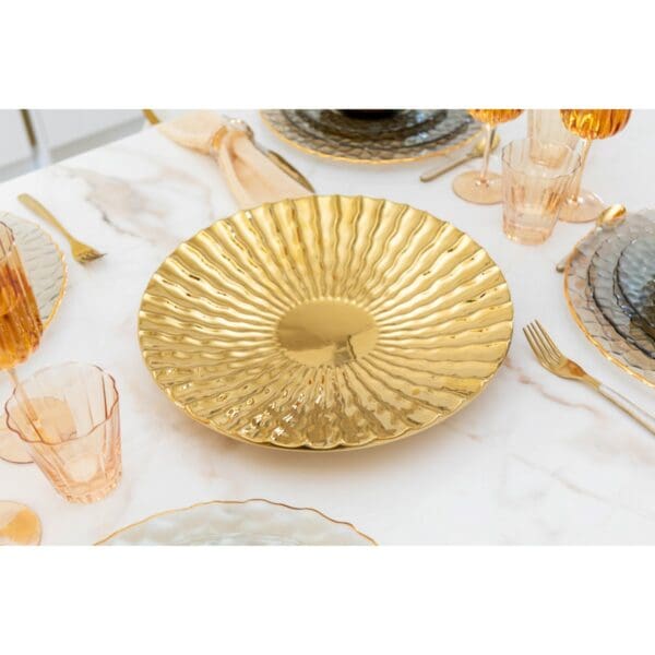 COUPE DECORATIEVE DOREE BRILLANT 36X36X5,5CM - Afbeelding 2
