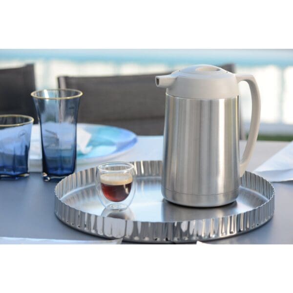 ROESTVRIJ STAAL EN GRIJZE ISOTHERMISCHE KOFFIEZETTER 1L - Afbeelding 2