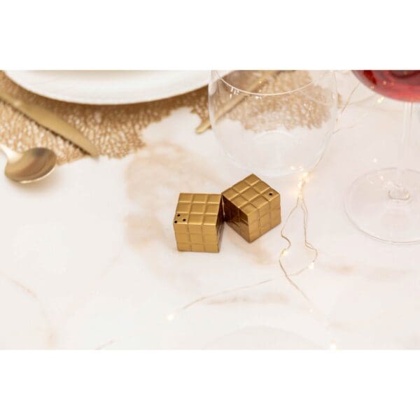 SALIERE ET POIVRIERE RUBIK'S KUBUS DORE 3X3X3CM - Afbeelding 2