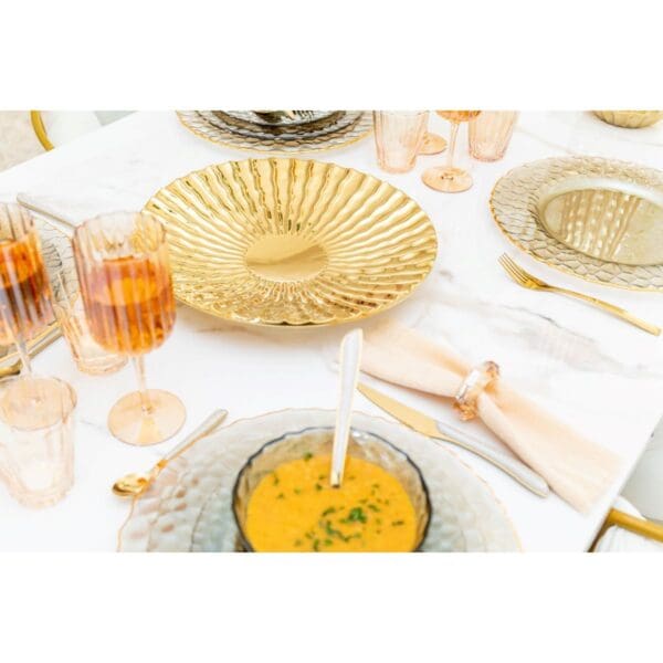 COUPE DECORATIEVE DOREE BRILLANT 36X36X5,5CM - Afbeelding 4