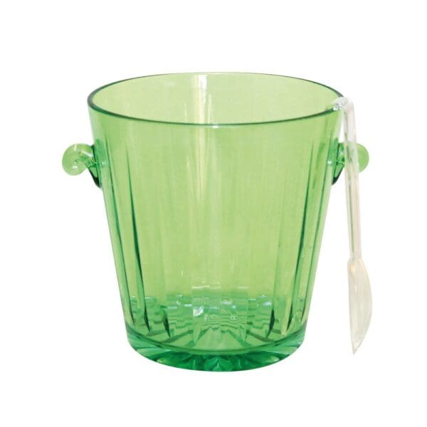 Groene bevriezing emmer met transparante tang 16.6x16.6x17cm