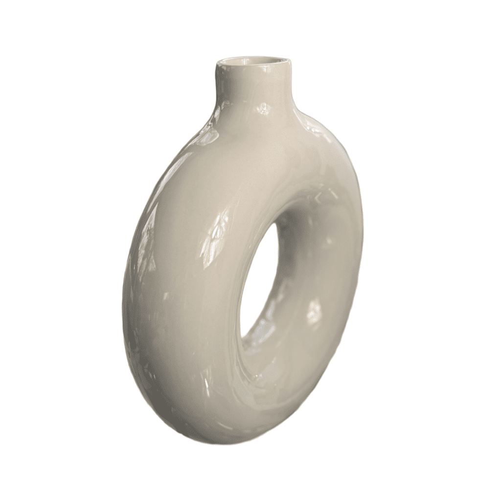 Cirkel Vaas 30x30x10cm Wit VXhome Bloemenvaas