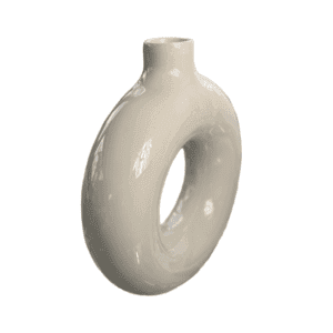 Cirkel Vaas 30x30x10cm Wit VXhome Bloemenvaas