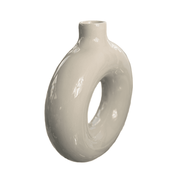 Cirkel Vaas 30x30x10cm Wit VXhome Bloemenvaas