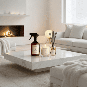 Cedar & Oud The Ophactory geschenkset — geurstokjes 100ml, interieurspray 500ml en geurkaars 200g (The Olphactory)