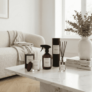 Utopia - Leather The Ophactory geschenkset — geurstokjes 100ml, interieurspray 500ml en geurkaars 200g (The Olphactory)