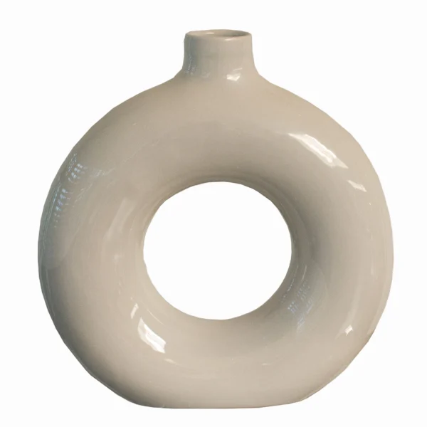 Cirkel Vaas 30x30x10cm Wit VXhome Bloemenvaas