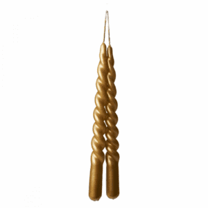 Twisted Candles Gold — set van 2 twisted taper-kaarsen, Ø2,2×25 cm