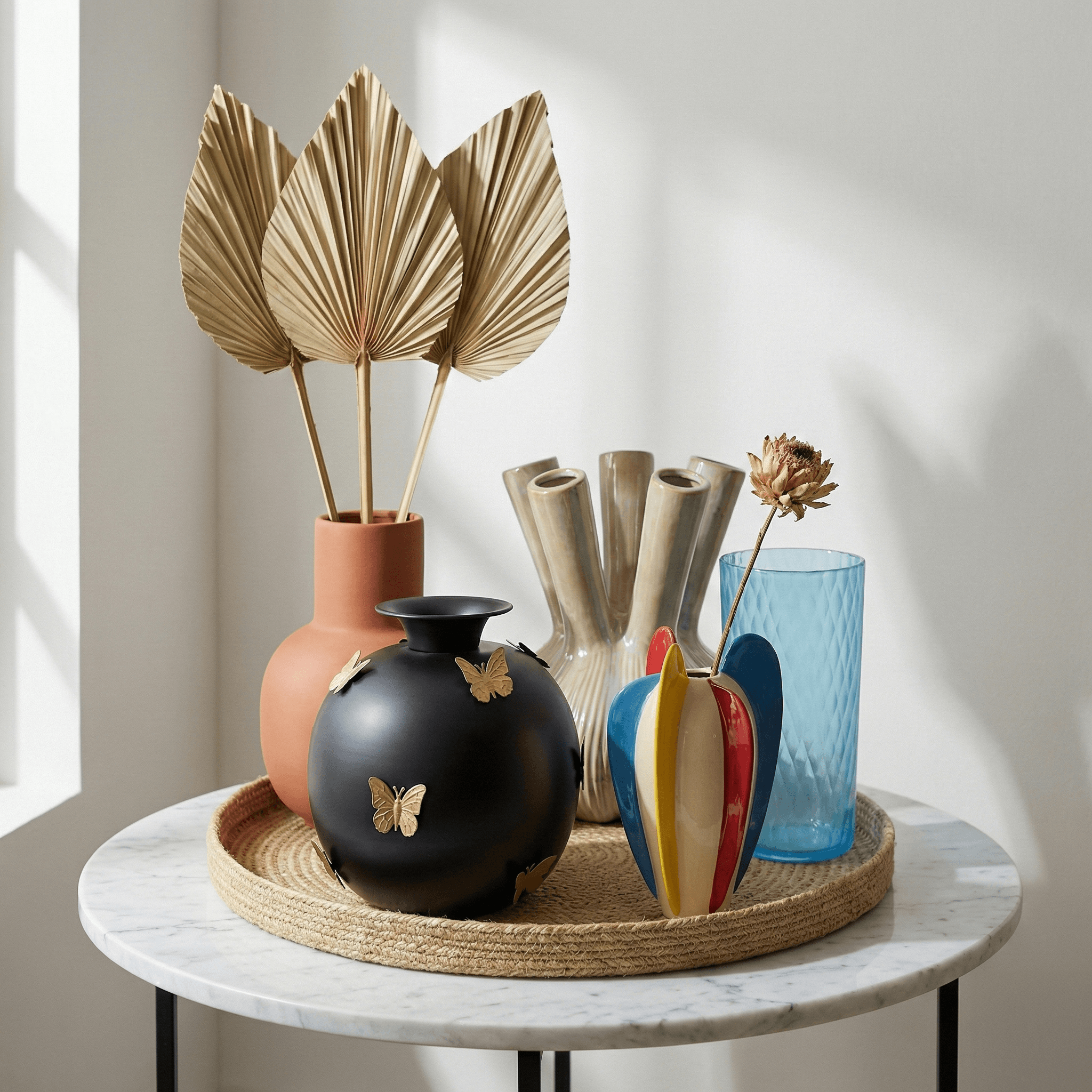 Designvazen groeperen layering hoogte variatie styling tips odd numbers interieur