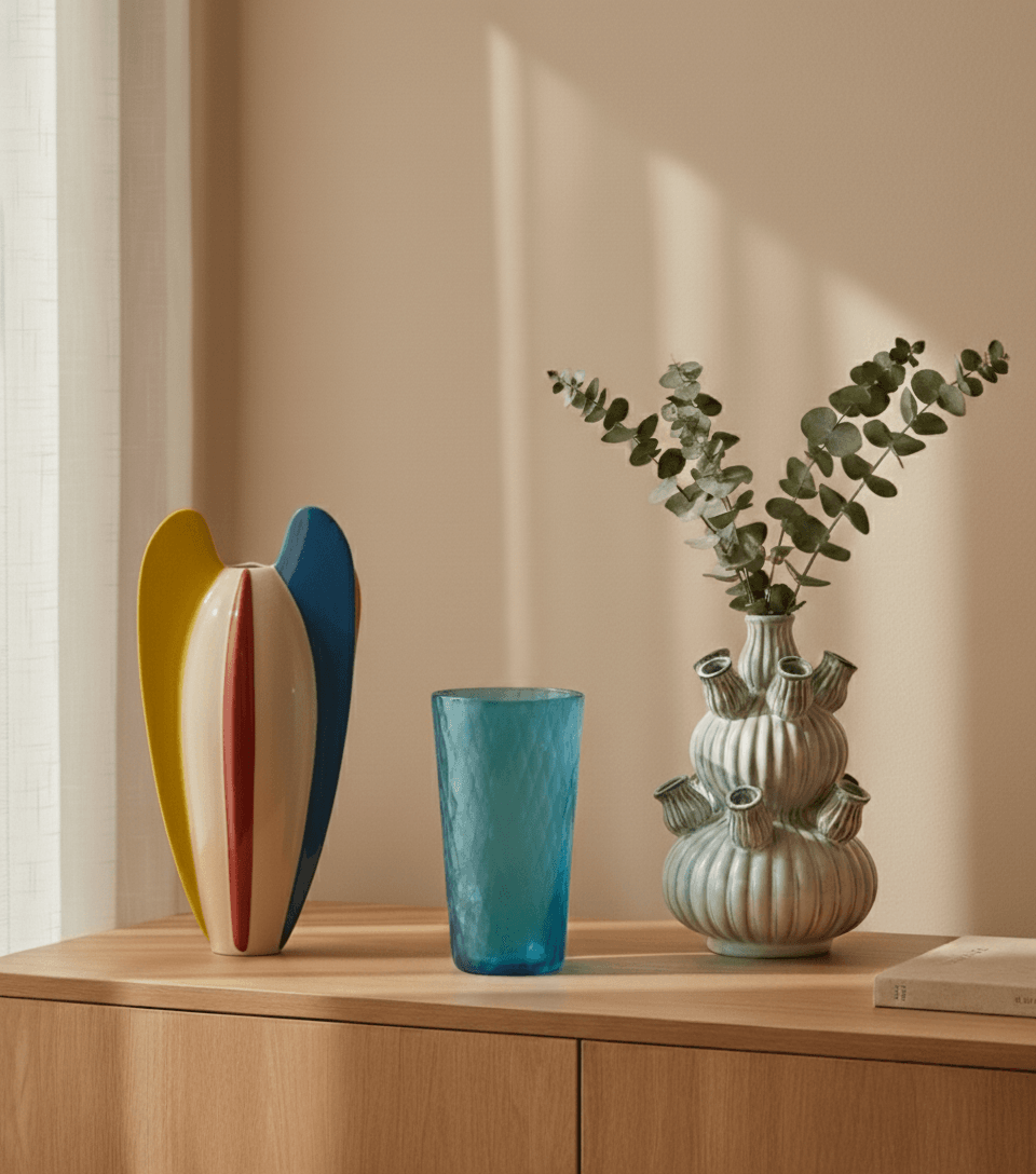 Designvazen styling proportie vergelijking kleine middelgrote grote vazen interieur tips VXhome